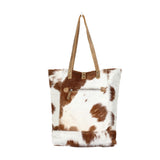 All Over Tan and White Tote Bag 