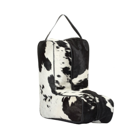 Black and White Hide Boot Bag 