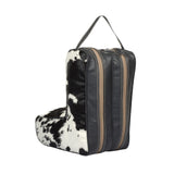 Black and White Hide Boot Bag 