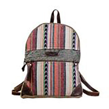 Artsy Cotton Rug And Canvas Serape Backpack Bag