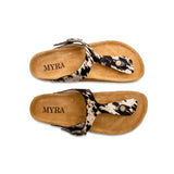 Myra Black and White Hide Sandals