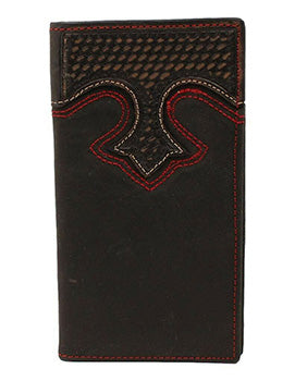 Black with Basketweave Overlay Rodeo Wallet