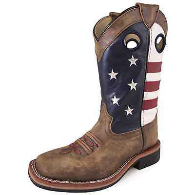 Smoky Mountain Youth Red White and Blue Square Toe Boot