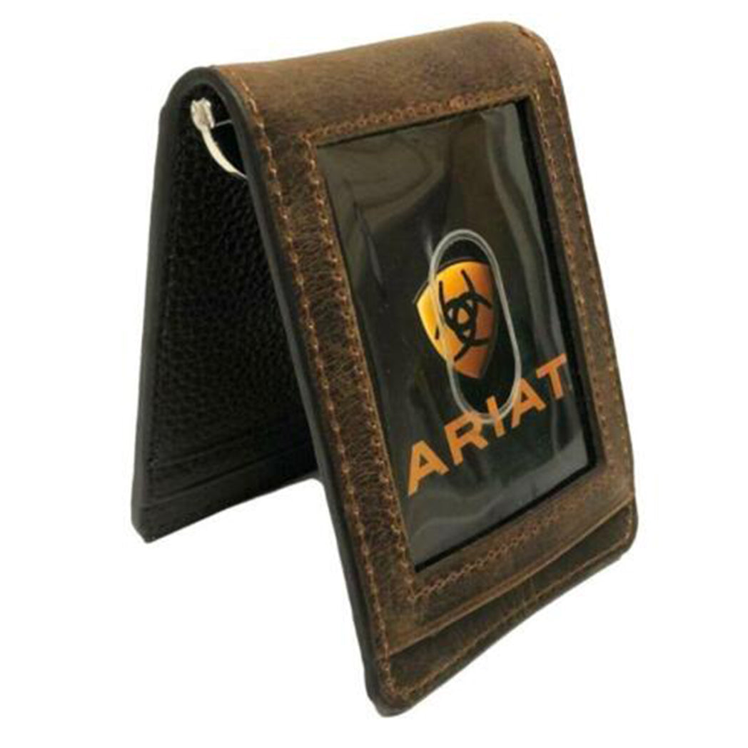 ARIAT Money Clip Southwest Diamond Lace Wallet - Brown Western Style Billfold