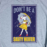Rebel Rose Grey Graphic Tee - Don't be a  Salty Heifer