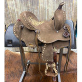 Double T 12 Inch Cheetah Roughout Saddle