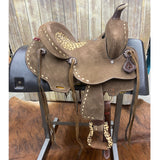 Double T Youth 13 Inch Cheetah Roughout Saddle