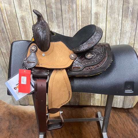 pony saddle with large diamond tooling,