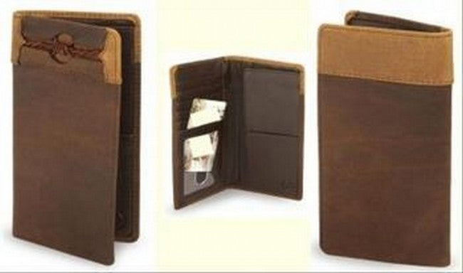 Leegin Men's Fenced In Aged Bark Checkbook Wallet