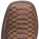 Smoky Mountain Kid's Brown Viper and Red Square Toe Boots