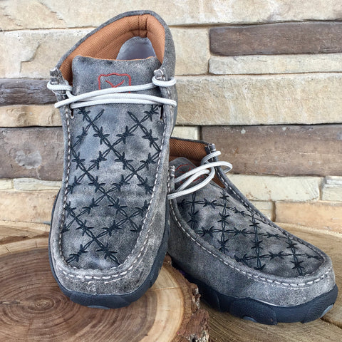 WE Exclusive ~ Twisted X Men's Grey and Black Barbwire Driving Moc