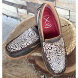 WE Exclusive ~  Twisted X Women's Tan Floral Embossed Slip On Moc