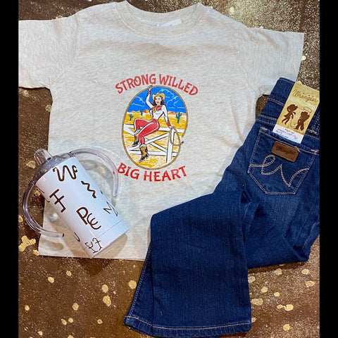 Strong Willed & Big Heart Vintage Toddler Tee