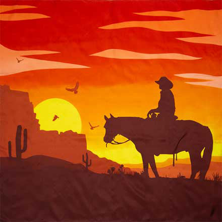 Sunset Cowboy Southwest Wild Rag