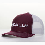 Dally Up Maroon and White Text Logo Cap 