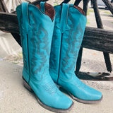 Tanner Mark Women's "Addy" Turquoise Square Toe Boot