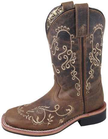 Smoky Mountain Kid's Brown Embroidered Marilyn Boots