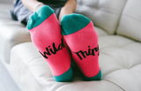 Women's Pink and Teal Cheetah Wild Thing Socks 