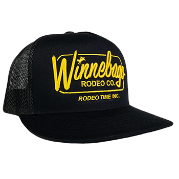 Winnebago Rodeo Co. Black Mesh Flat Bill Cap