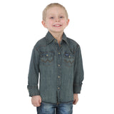 Wrangler Boy's Denim Western Long Sleeve Shirt