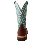 Women's Twisted X Brown Turquoise Alloy Safety Square Toe
