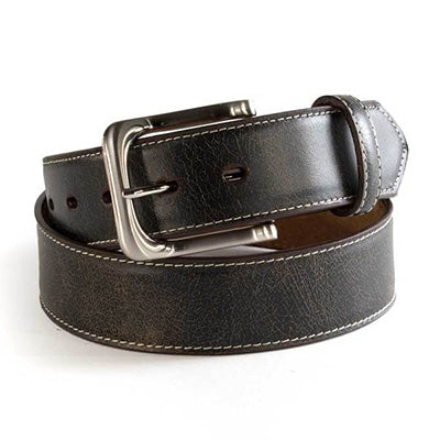 Men's Black Distressed Crackle Belt