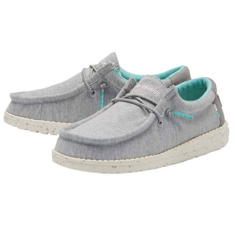 Hey Dude Youth Wendy Chambray Braid Grey Shoe – Western Edge, Ltd.